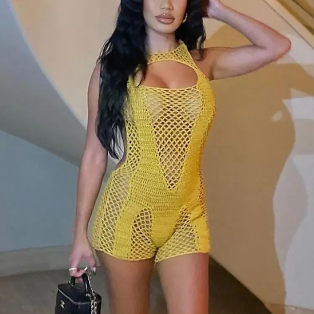 Gebreide Playsuit voor Vrouw Zomerse Jurk Trendy - Mode Vibes