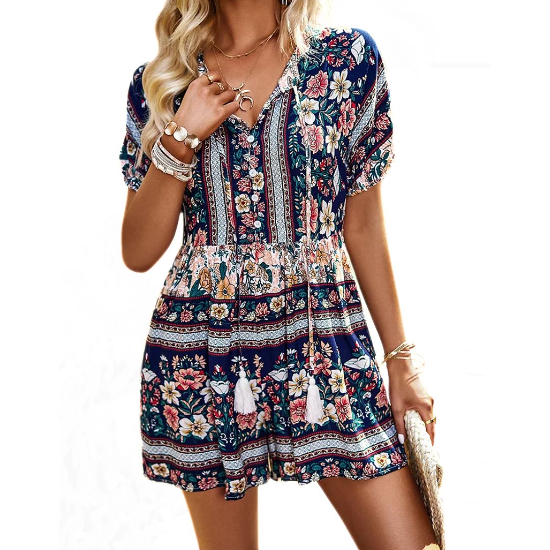 Vrouwelijke Playsuit Zomerjurk Comfortabel en Levendig