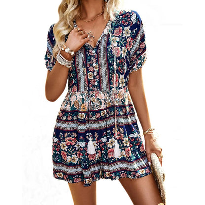 Vrouwelijke Playsuit Zomerjurk Comfortabel en Levendig
