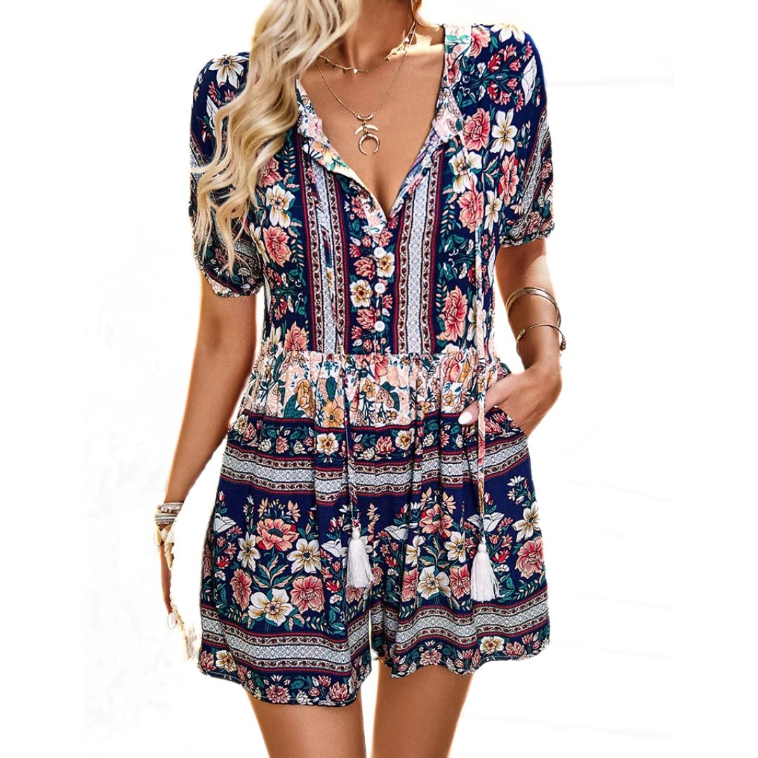 Vrouwelijke Playsuit Zomerjurk Comfortabel en Levendig