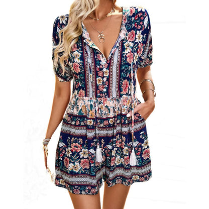 Vrouwelijke Playsuit Zomerjurk Comfortabel en Levendig