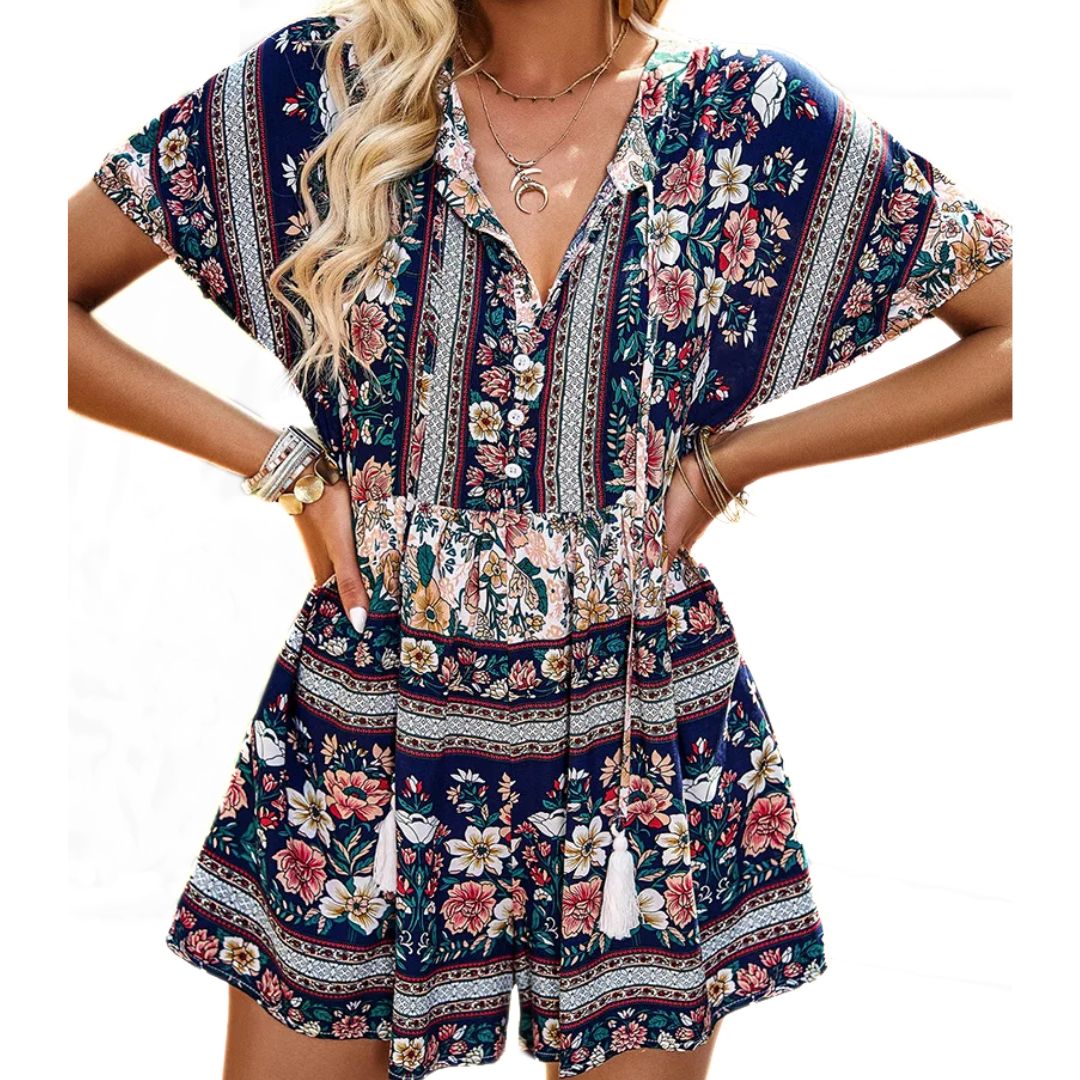Vrouwelijke Playsuit Zomerjurk Comfortabel en Levendig