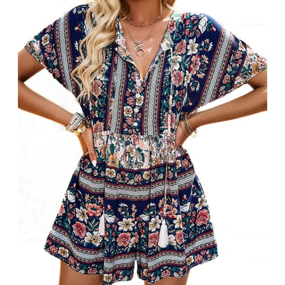 Vrouwelijke Playsuit Zomerjurk Comfortabel en Levendig