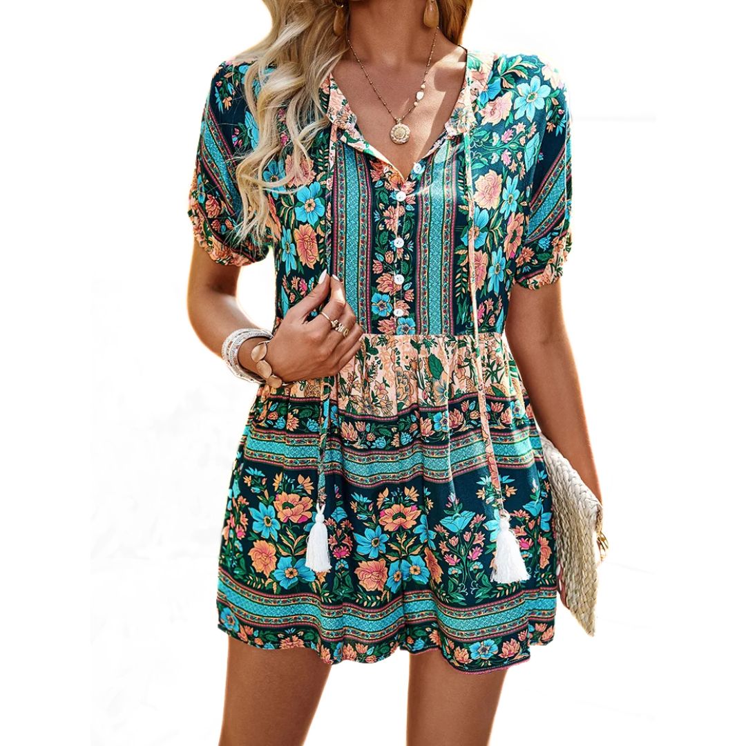 Vrouwelijke Playsuit Zomerjurk Comfortabel en Levendig