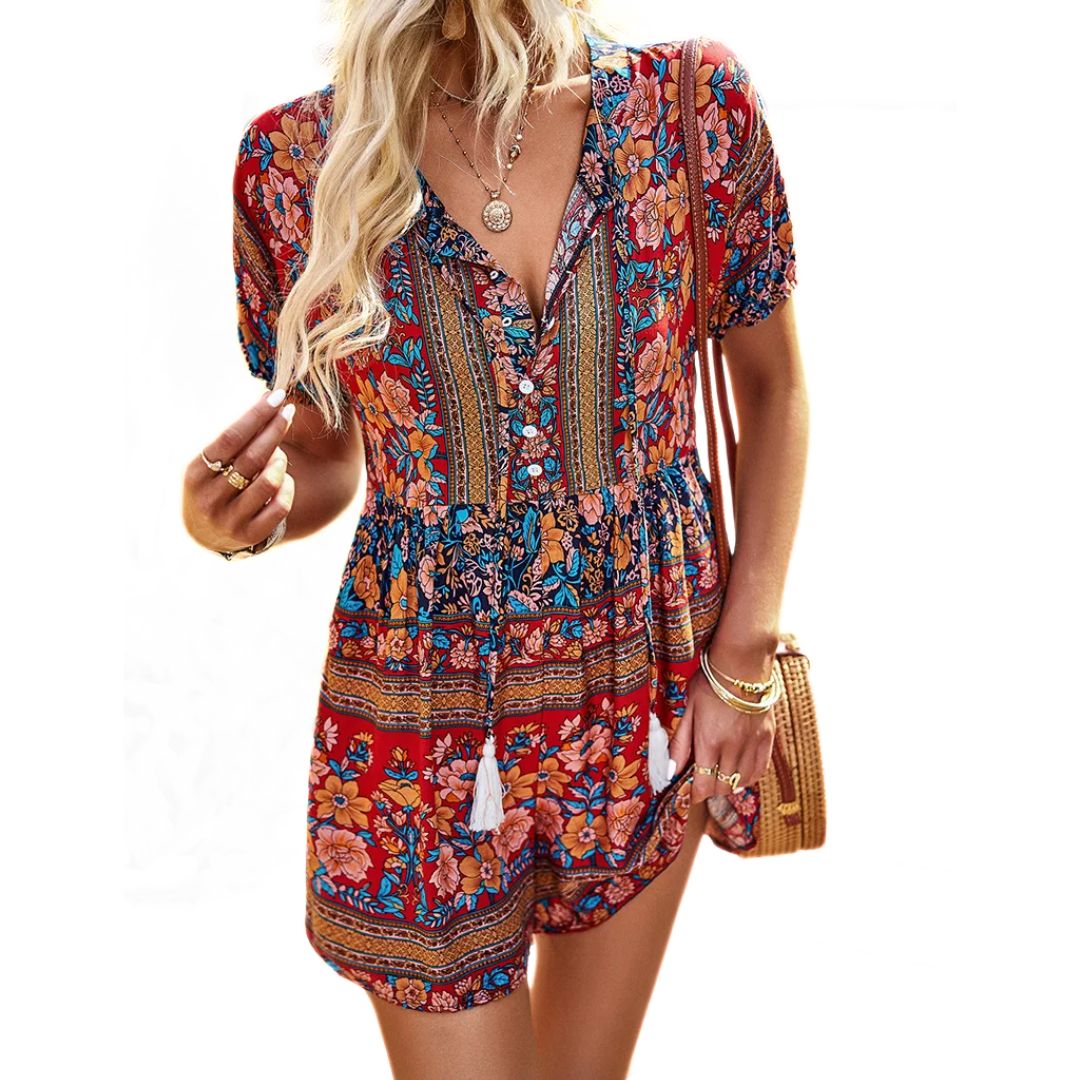Vrouwelijke Playsuit Zomerjurk Comfortabel en Levendig