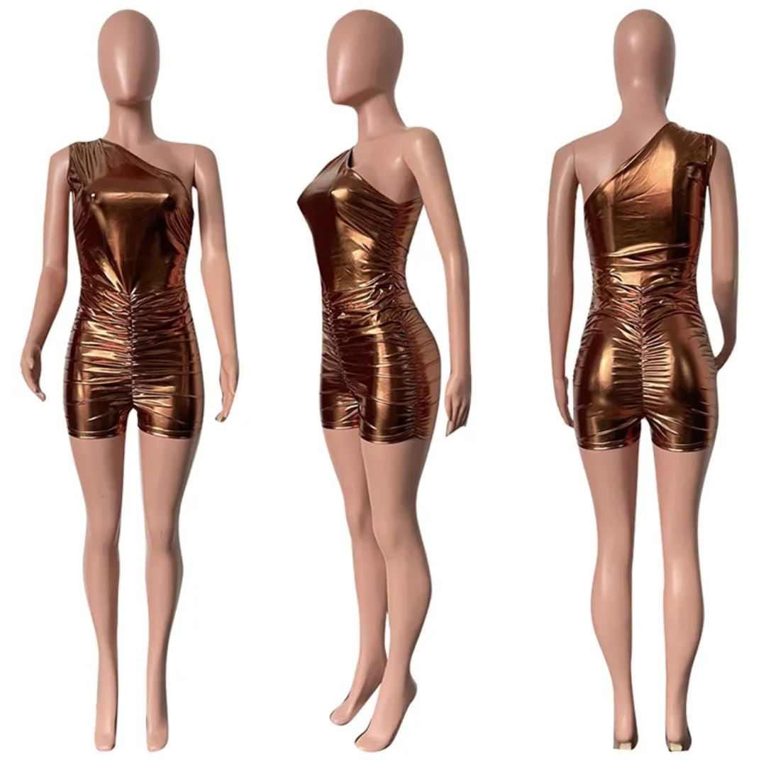 Vrouwelijke Playsuit Glitter Glimmend Feestkleding