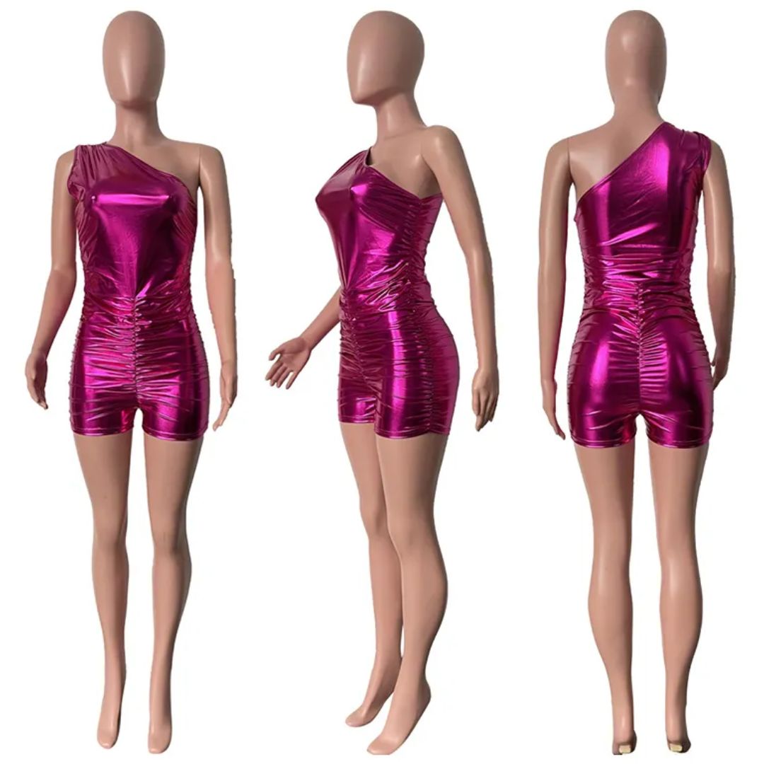 Vrouwelijke Playsuit Glitter Glimmend Feestkleding