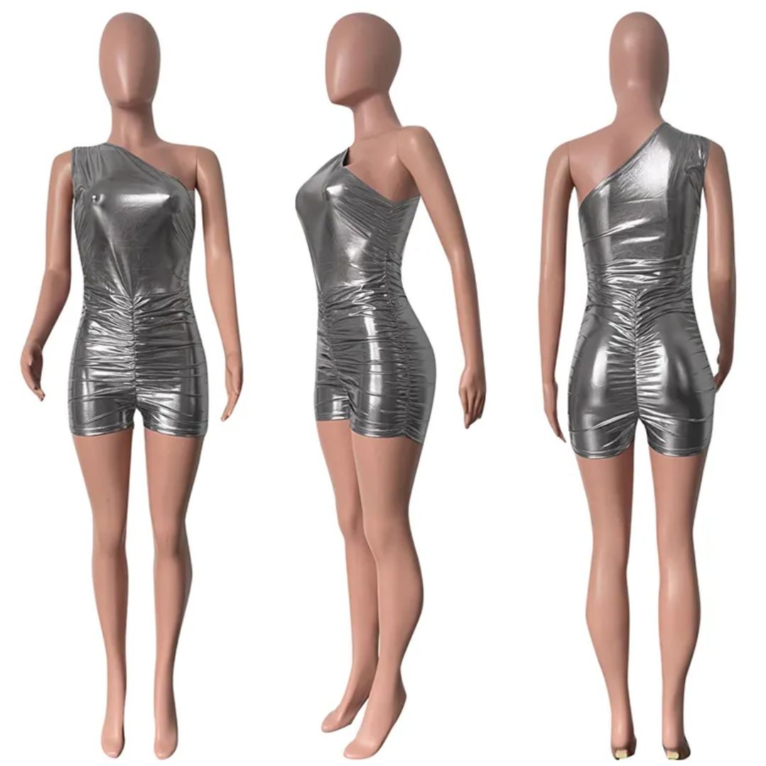 Vrouwelijke Playsuit Glitter Glimmend Feestkleding