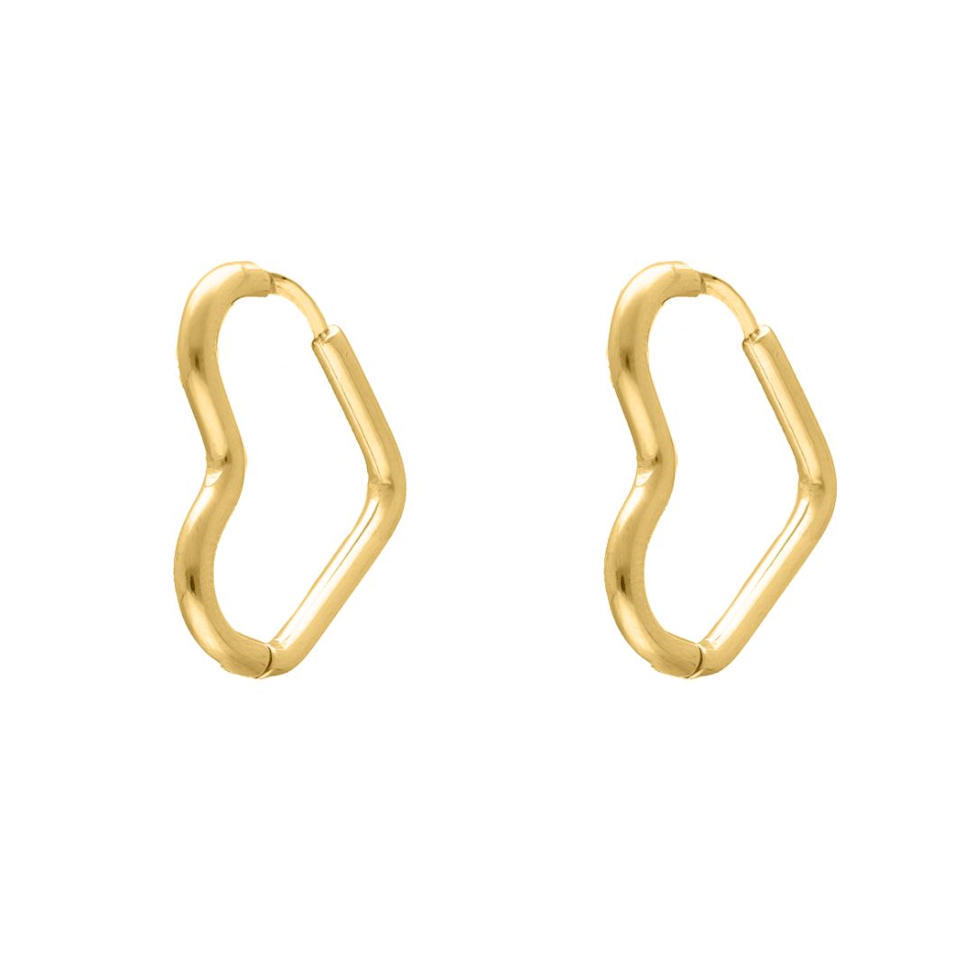 Hart Oorringen Goud Kleur Stijlvol Mode Accessoires - Mode Vibes