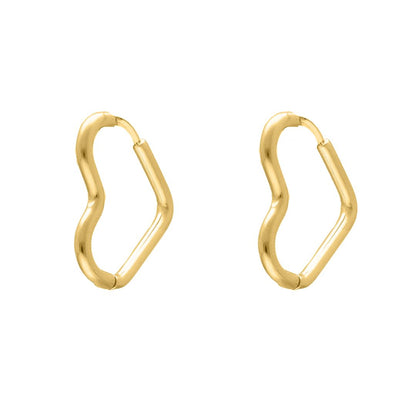Hart Oorringen Goud Kleur Stijlvol Mode Accessoires - Mode Vibes