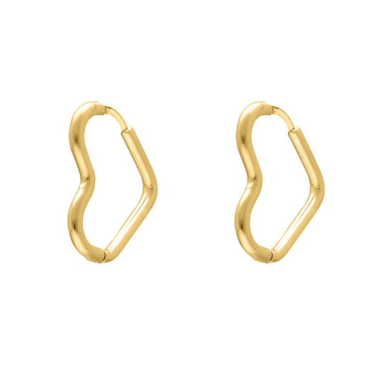 Hart Oorringen Goud Kleur Stijlvol Mode Accessoires - Mode Vibes
