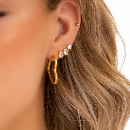 Hart Oorringen Goud Kleur Stijlvol Mode Accessoires