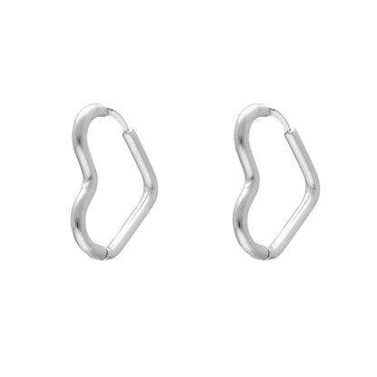 Hart Oorringen Goud Kleur Stijlvol Mode Accessoires