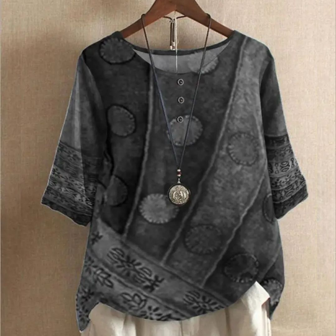 Vrouwelijke Thea Top Vintage Stijl Opvallende Look