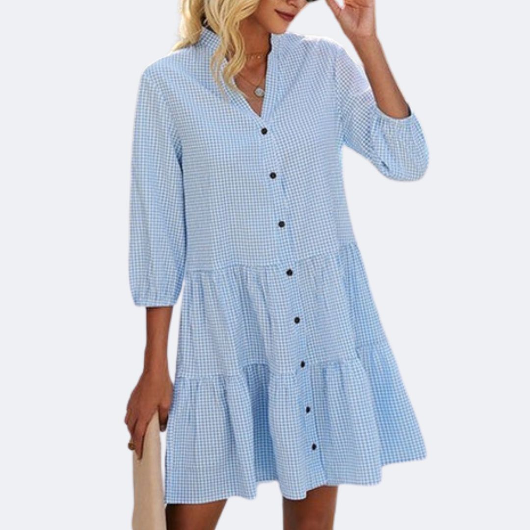 Geruite Jurk Casual Mode Lily