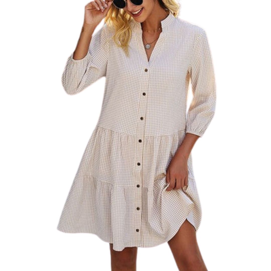 Geruite Jurk Casual Mode Lily