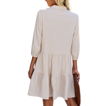Geruite Jurk Casual Mode Lily