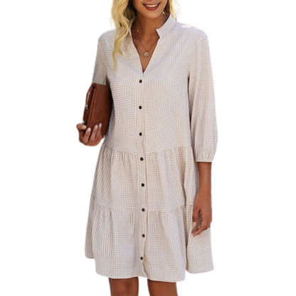 Geruite Jurk Casual Mode Lily