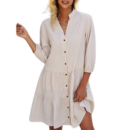 Geruite Jurk Casual Mode Lily