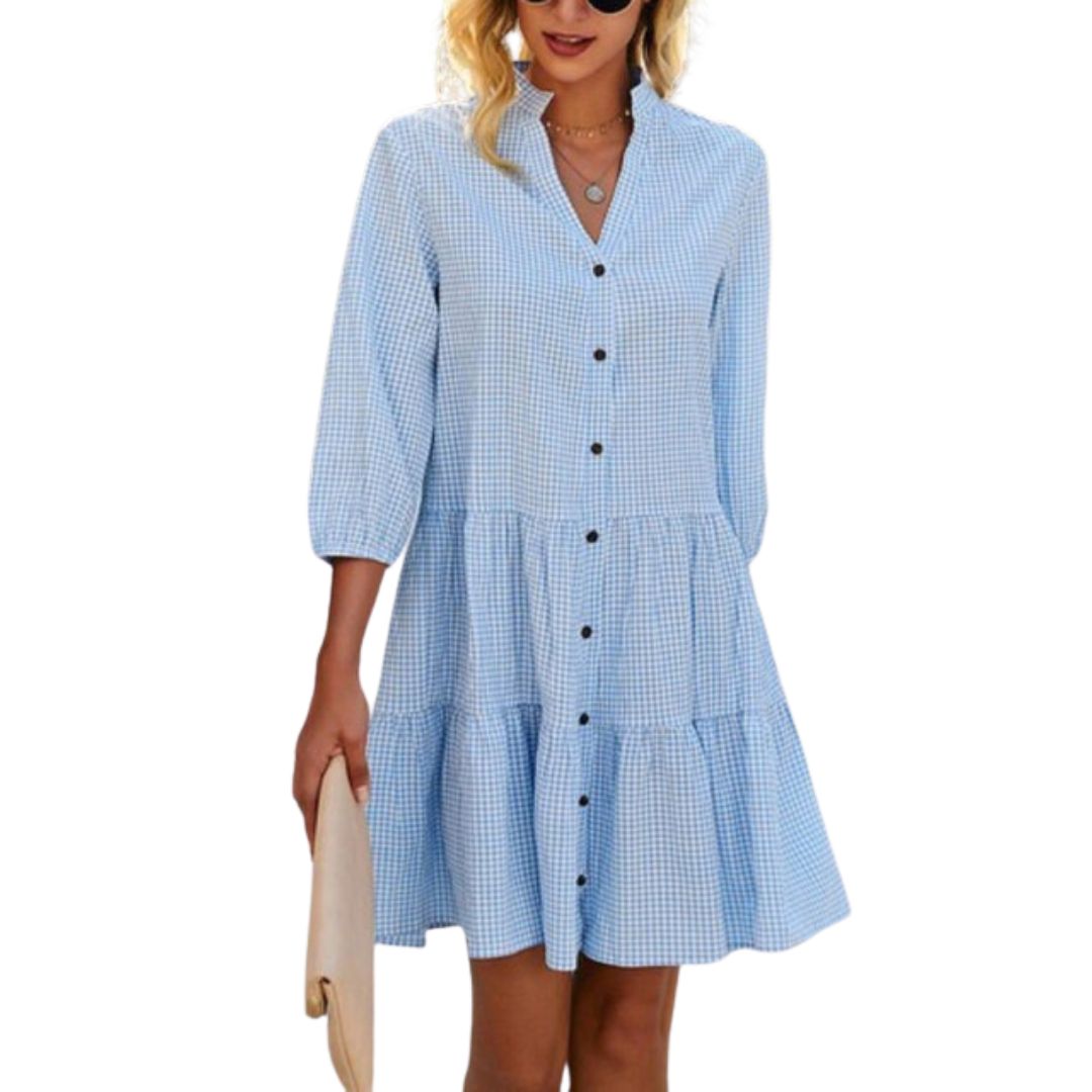 Geruite Jurk Casual Mode Lily - Mode Vibes