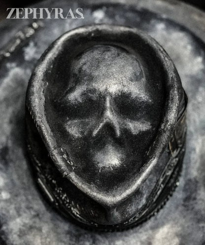 Skull Hoed Handgemaakt Zwart Raven Design