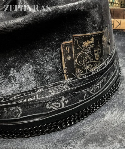 Skull Hoed Handgemaakt Zwart Raven Design