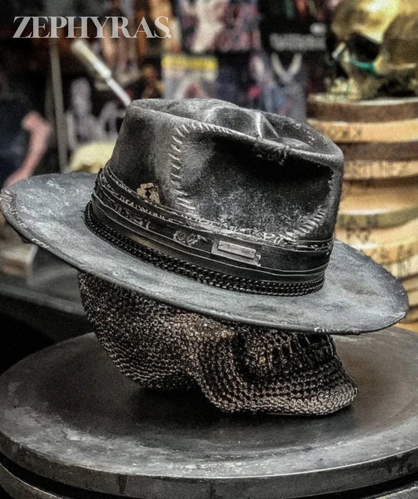 Skull Hoed Handgemaakt Zwart Raven Design