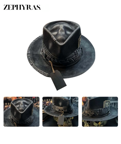 Skull Hoed Handgemaakt Zwart Raven Design