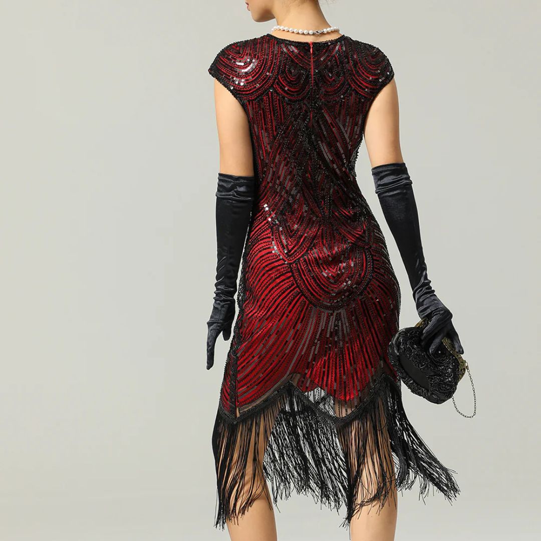 Glamoureuze Glitterjurk Gatsby Stijl Klassiek Feestjurk