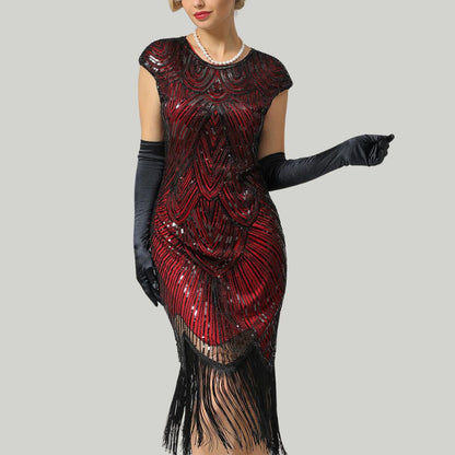 Glamoureuze Glitterjurk Gatsby Stijl Klassiek Feestjurk - Mode Vibes
