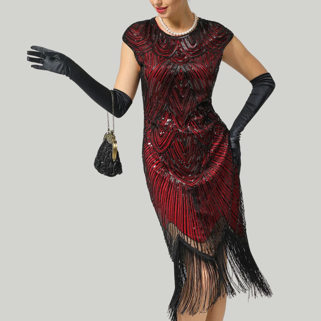 Glamoureuze Glitterjurk Gatsby Stijl Klassiek Feestjurk