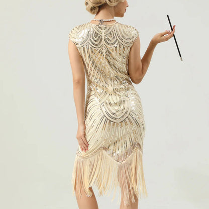 Glamoureuze Glitterjurk Gatsby Stijl Klassiek Feestjurk