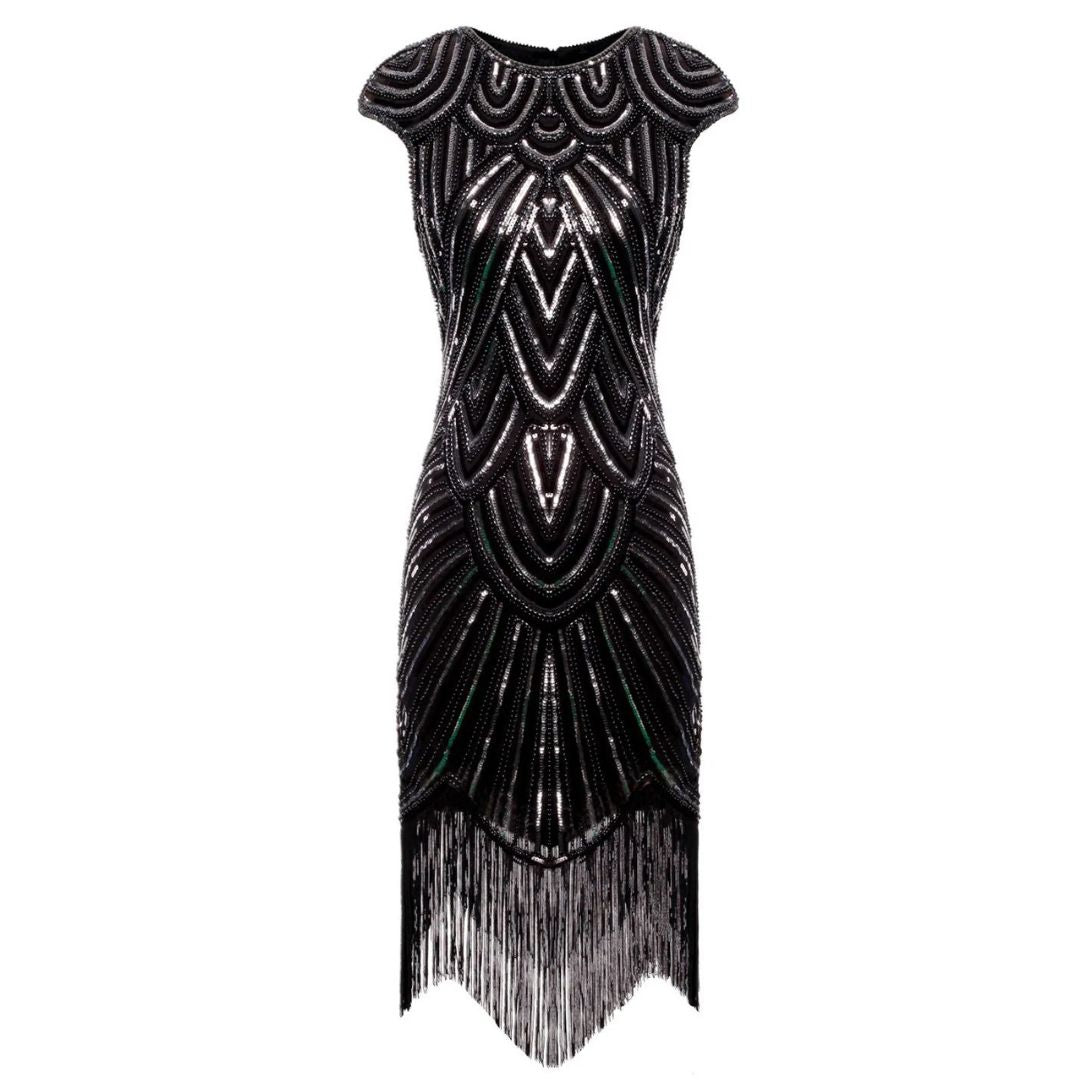 Glamoureuze Glitterjurk Gatsby Stijl Klassiek Feestjurk