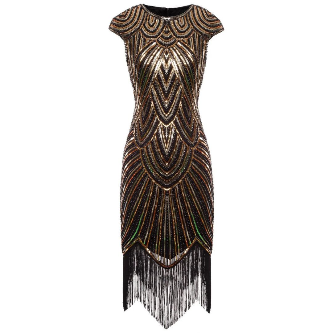 Glamoureuze Glitterjurk Gatsby Stijl Klassiek Feestjurk