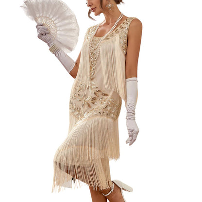 Feestelijke Jurk Gatsby Stijl Vrouwelijk Elegant