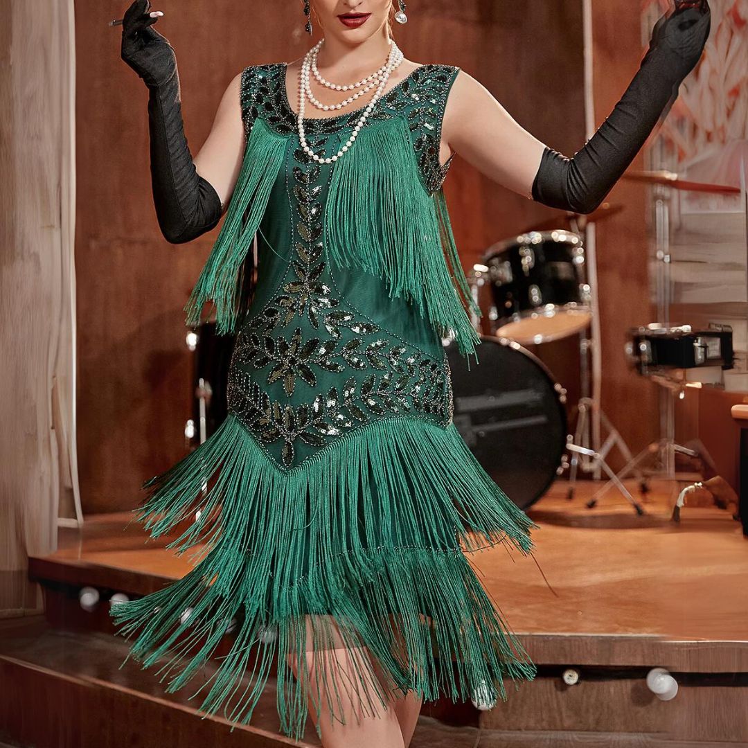 Feestelijke Jurk Gatsby Stijl Vrouwelijk Elegant