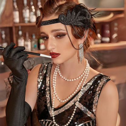 Glamour Jaren 20 Accessoires Set Zwart
