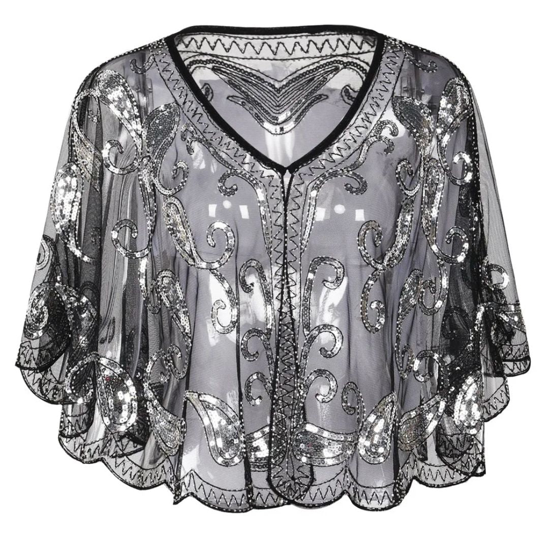 Glitter Cape Vintage Stijlvol voor Vrouwen
