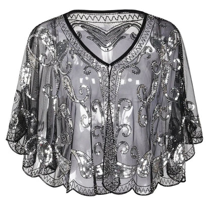 Glitter Cape Vintage Stijlvol voor Vrouwen