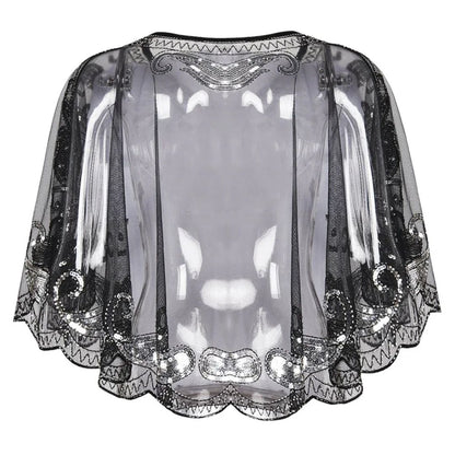 Glitter Cape Vintage Stijlvol voor Vrouwen