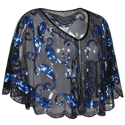 Glitter Cape Vintage Stijlvol voor Vrouwen