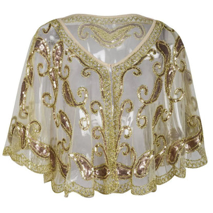 Glitter Cape Vintage Stijlvol voor Vrouwen