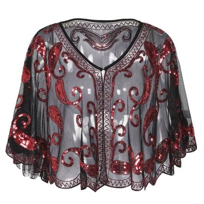 Glitter Cape Vintage Stijlvol voor Vrouwen
