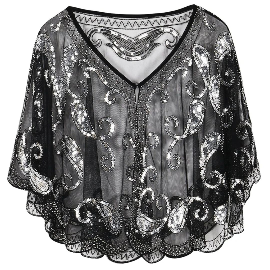 Glitter Cape Vintage Stijlvol voor Vrouwen