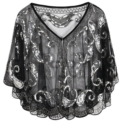 Glitter Cape Vintage Stijlvol voor Vrouwen