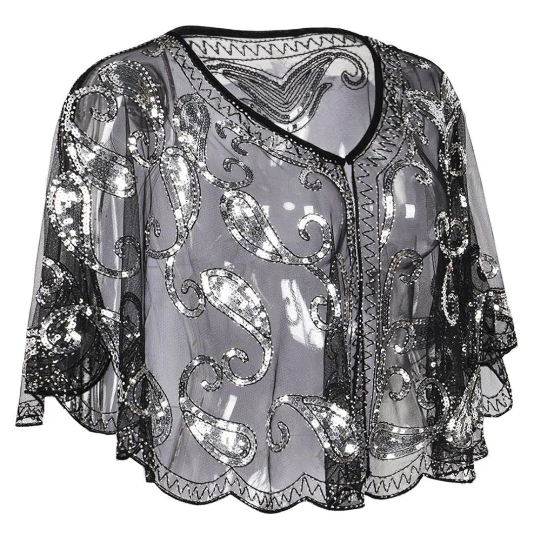 Glitter Cape Vintage Stijlvol voor Vrouwen - Mode Vibes