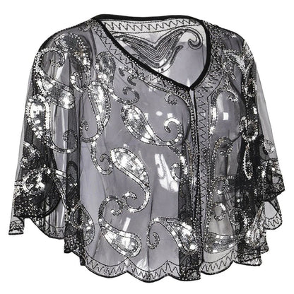 Glitter Cape Vintage Stijlvol voor Vrouwen - Mode Vibes
