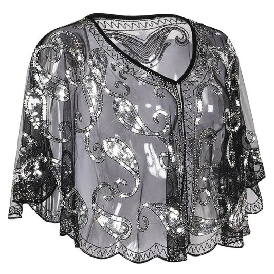 Glitter Cape Vintage Stijlvol voor Vrouwen - Mode Vibes