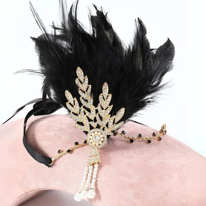 Stijlvolle Veren Hoofdband Vintage Look