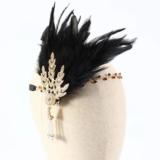 Stijlvolle Veren Hoofdband Vintage Look - Mode Vibes